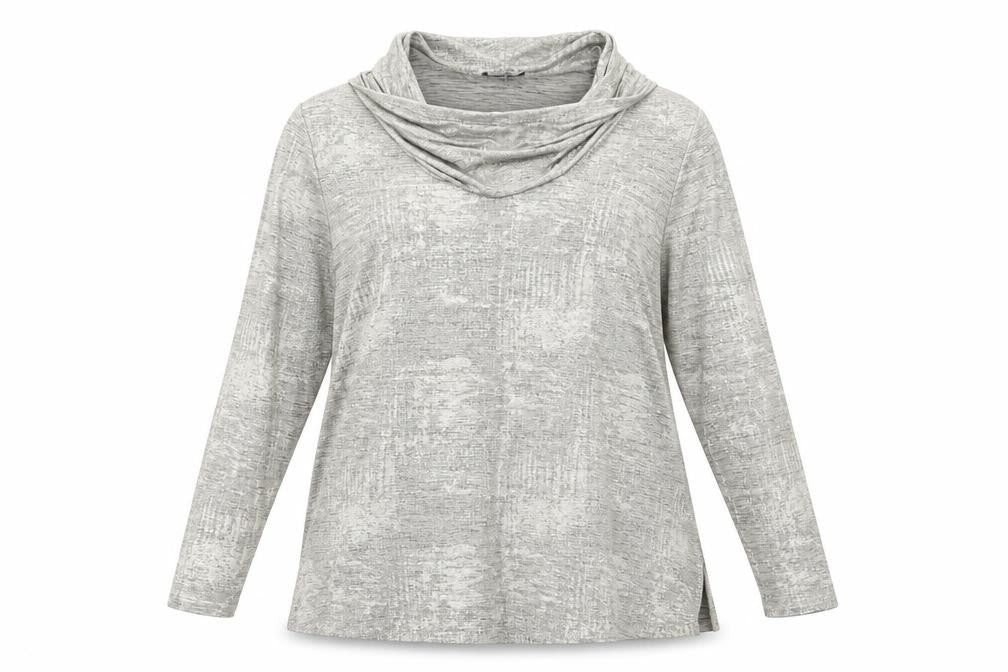 Front view of Mr Max women’s gold polyester basic t-shirt, size XL, roll neck