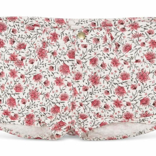 H&M Womens Multicoloured Floral Cotton Hot Pants Shorts Size 6 Regular Zip