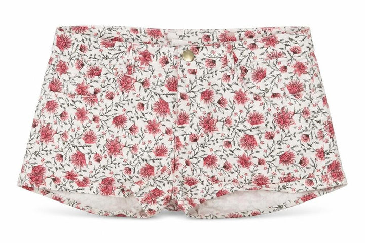 H&M Womens Multicoloured Floral Cotton Hot Pants Shorts Size 6 Regular Zip