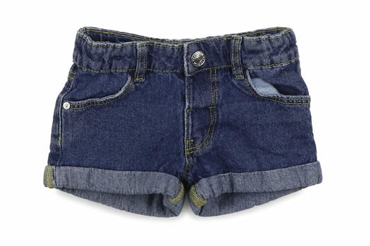 Denim & Co. Girls Blue Cotton Hot Pants Shorts Size 3-4 Years Regular Zip