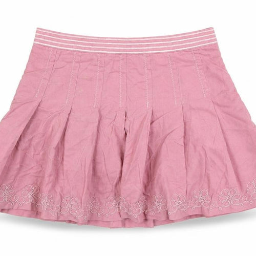 Campus Girls Pink Cotton Pleated Skirt Size 5 Years Regular Zip