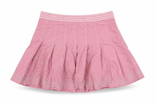 Campus Girls Pink Cotton Pleated Skirt Size 5 Years Regular Zip