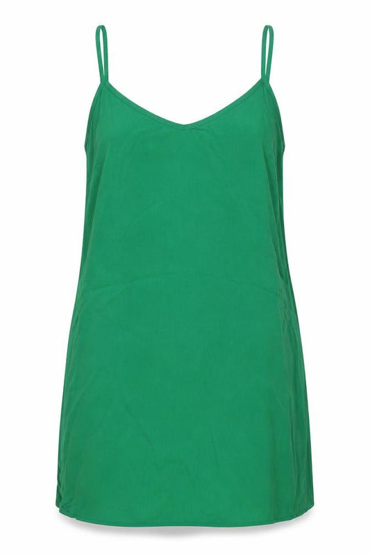 Front view of Marks & Spencer women’s green polyester mini, size UK 14, v-neck pullover