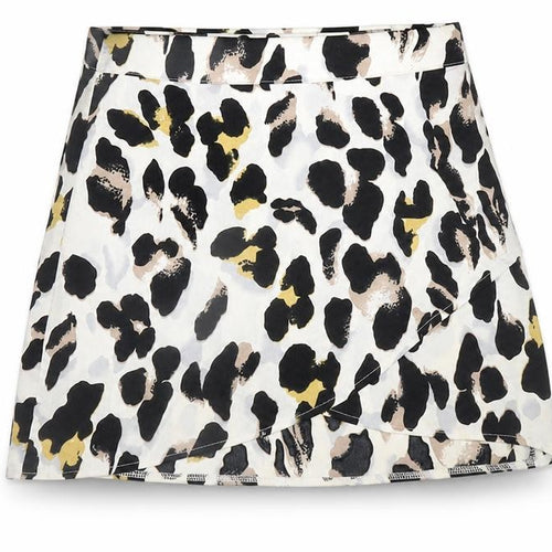 In the Style Womens Ivory Animal Print Polyester Wrap Skirt Size 8 Zip