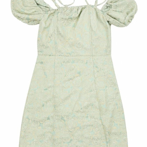 NAANAA Womens Green Floral Polyester Mini Size 10 Off the Shoulder Zip - Adjustable straps