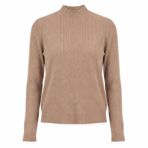 Bershka Womens Beige Roll Neck Viscose Pullover Jumper Size 30 - Ribbed fabric