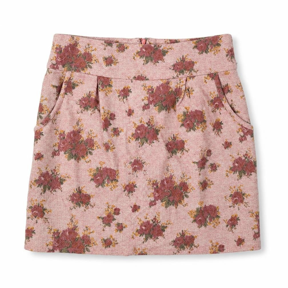 Traffic People Womens Pink Floral Polyester Mini Skirt Size S Zip