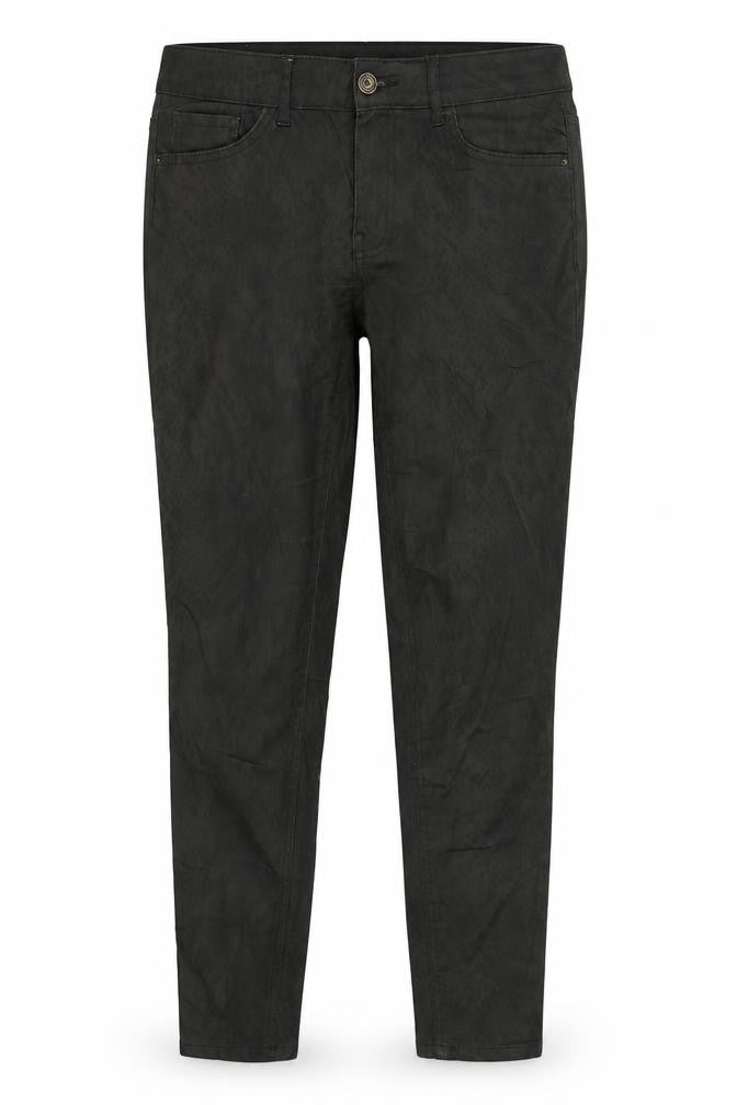 Zara Womens Green Animal Print Polyester Skinny Jeans Size 10 L26 in Regular Zip - Snake Skin