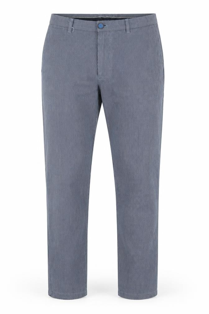 Revolution Mens Blue Striped Cotton Trousers Size 30 in L29 in Regular Button