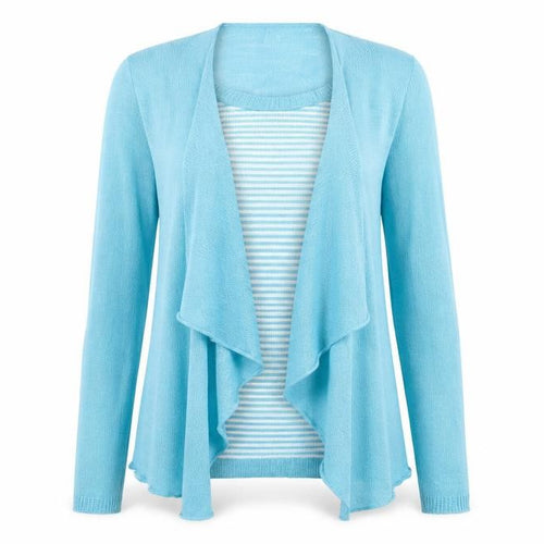 Lizzi Clarke Womens Blue Scoop Neck Striped Acrylic Pullover Jumper Size S