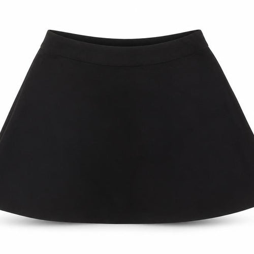 Marks & Spencer Girls Black Polyester Skater Skirt Size 6-7 Years Regular Zip