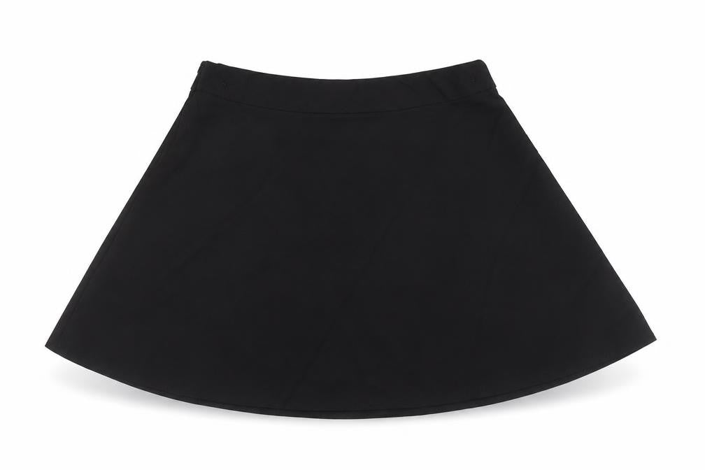 Marks and Spencer Girls Black Polyester Skater Skirt Size 6-7 Years Regular Zip