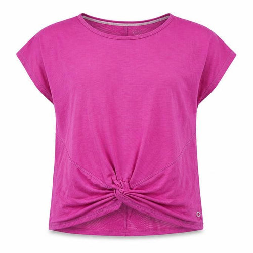 Go Move Girls Purple Polyester Basic T-Shirt Size 9-10 Years Round Neck Pullover - Knot Detail
