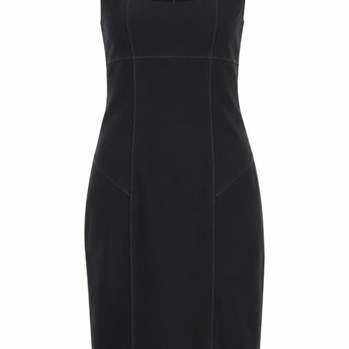 Warehouse Womens Black Polyester Tank Dress Size 8 Scoop Neck Zip