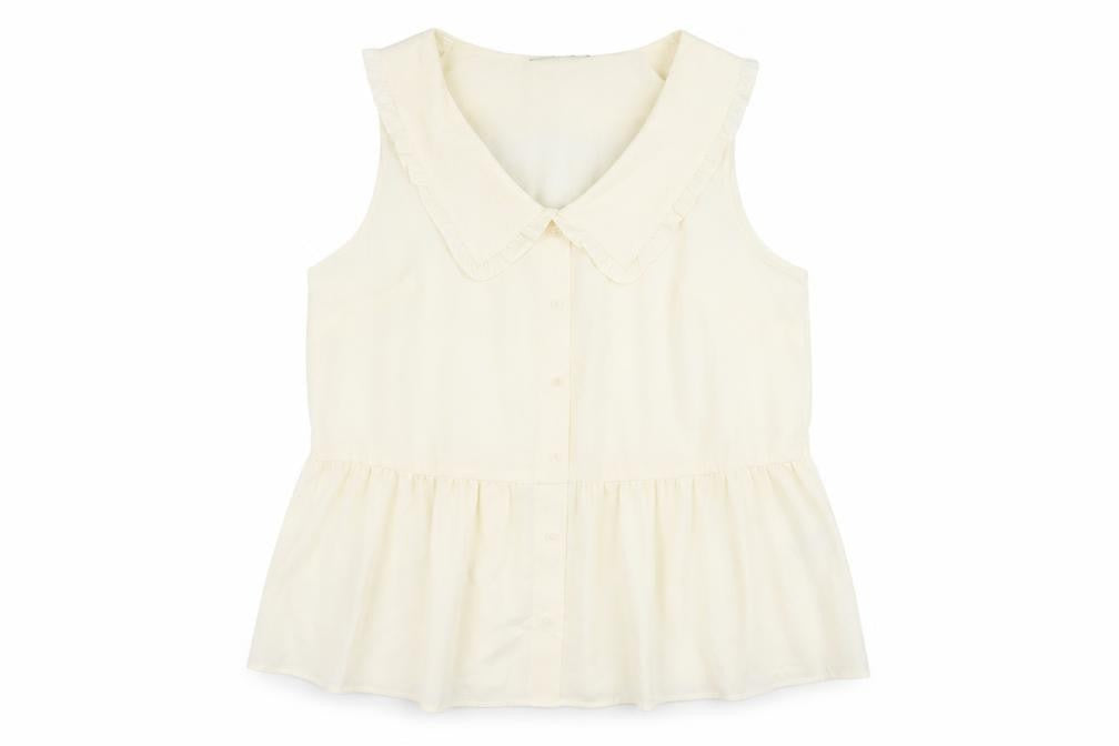 George Womens Ivory Polyester Basic Button-Up Size 14 Collared