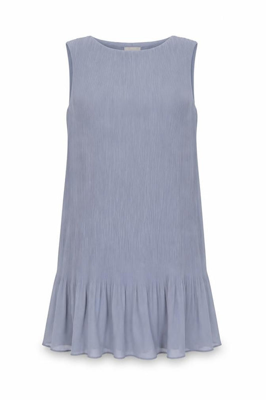 Front view of H&M women’s grey polyester a-line, size XS, round neck pullover