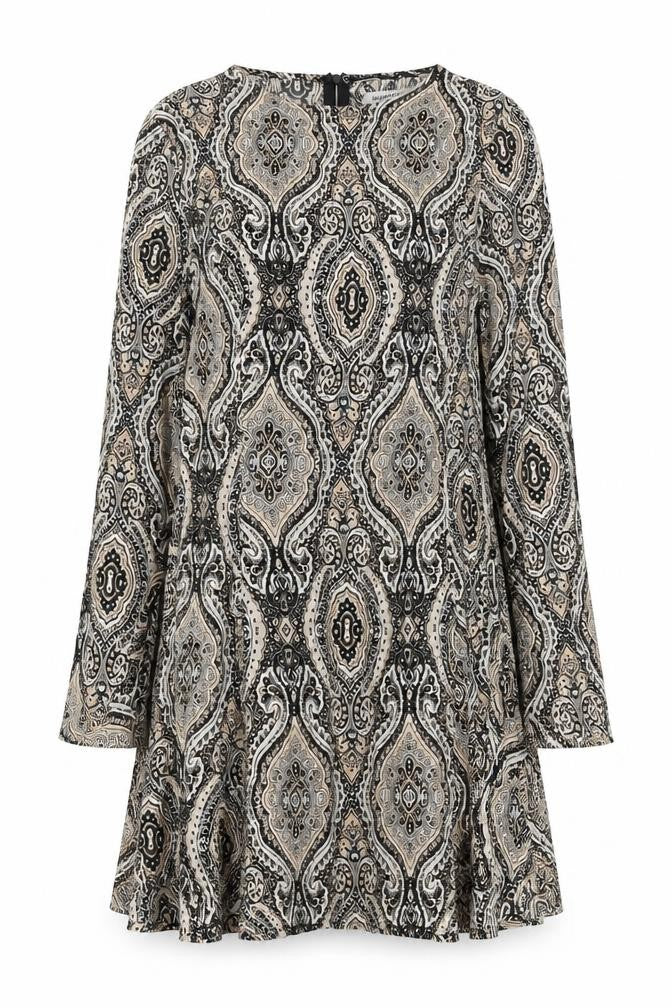 Glamorous Womens Multicoloured Paisley Viscose Mini Size XS Round Neck Zip