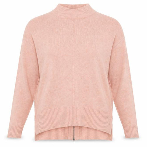Debenhams Womens Pink Round Neck Acrylic Pullover Jumper Size 12 - Zipped Back
