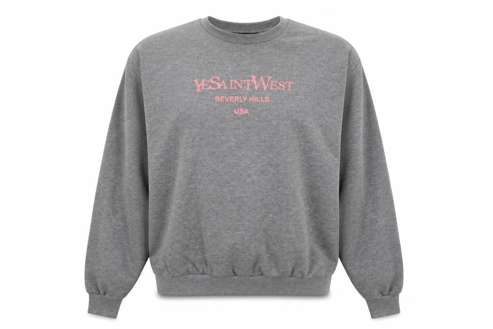Front view of I SAW IT FIRST women’s grey cotton pullover sweatshirt, size M, pullover - beverly hills