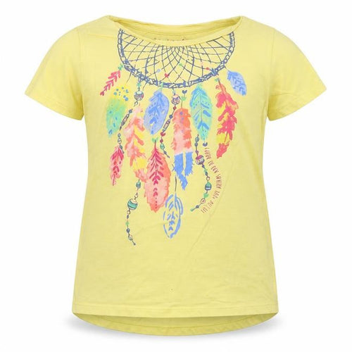 Nutmeg Girls Yellow Cotton Pullover T-Shirt Size 10-11 Years Crew Neck Pullover - Dreamcatcher