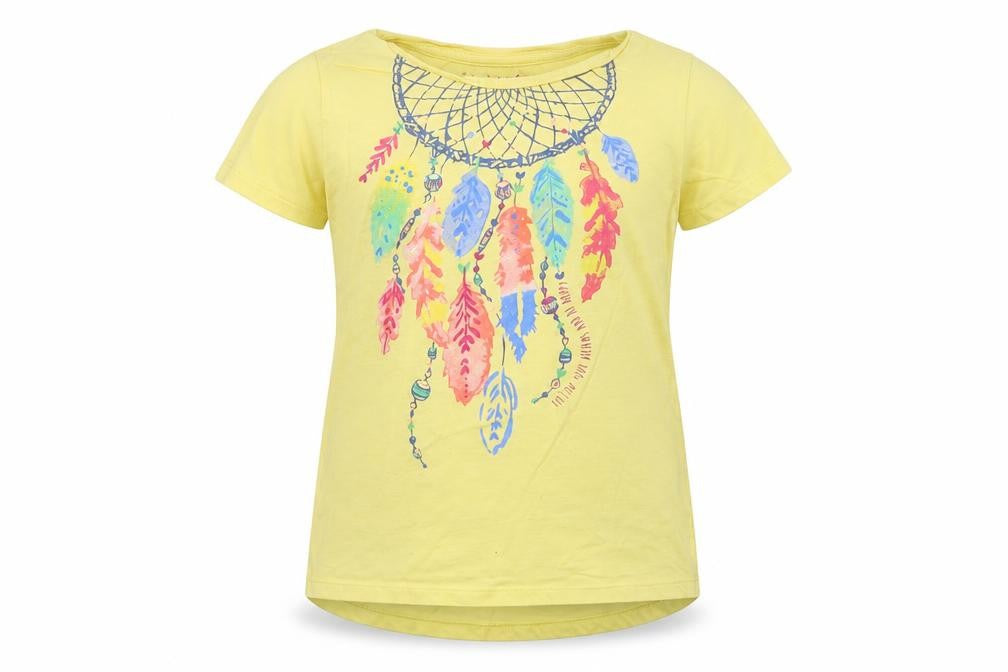 Nutmeg Girls Yellow Cotton Pullover T-Shirt Size 10-11 Years Crew Neck Pullover - Dreamcatcher