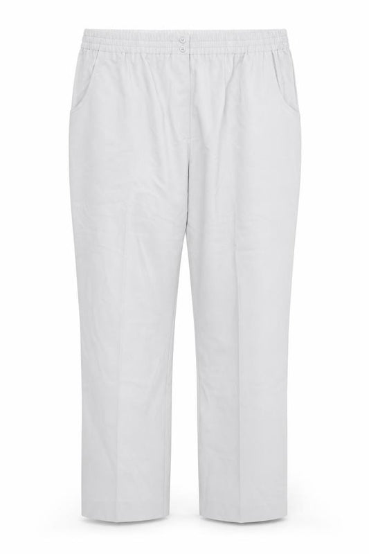 Front view of Damart women’s grey polyester trousers, size UK 28, 28-inch leg regular