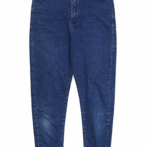Topshop Womens Blue Cotton Skinny Jeans Size 28 in L22 in Regular Zip