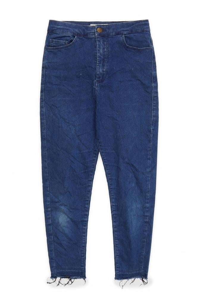 Topshop Womens Blue Cotton Skinny Jeans Size 28 in L22 in Regular Zip