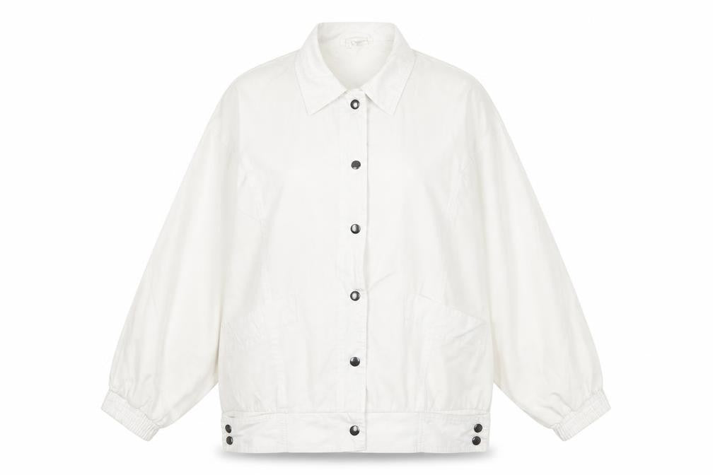 Front view of Casual Woman women’s white jacket, size UK 14, button