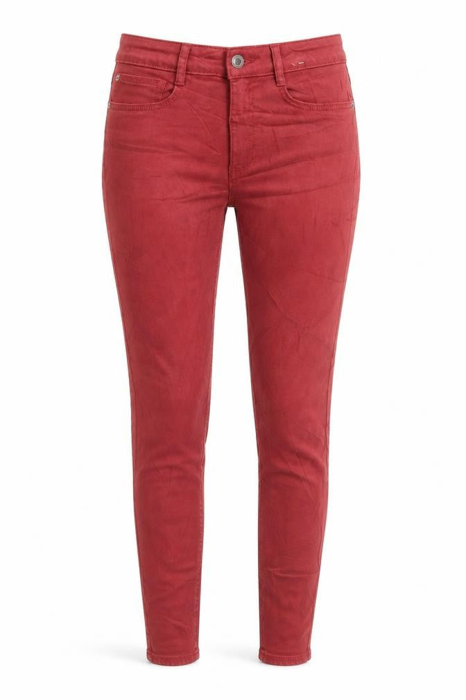 Marks and Spencer Womens Red Lyocell Skinny Jeans Size 10 L28 in Regular Button