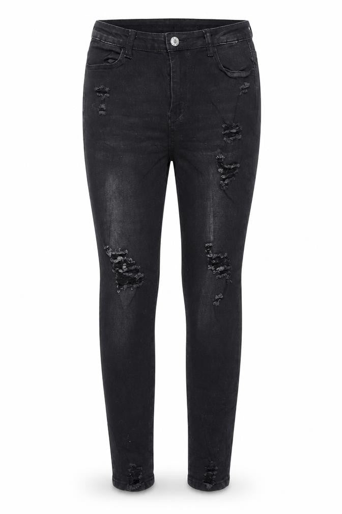 SheIn Womens Black Cotton Skinny Jeans Size M L26 in Regular Button