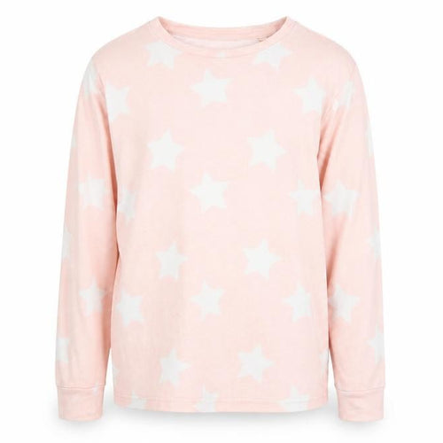 Jeff & Co Girls Pink Round Neck Geometric Polyester Pullover Jumper Size 12-13 Years Pullover - Stars