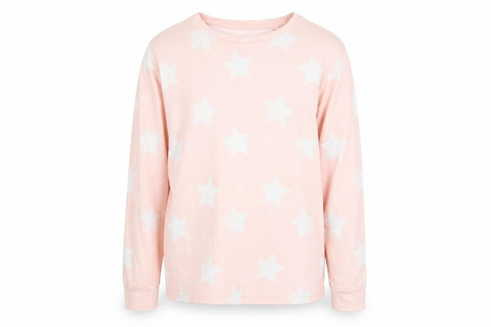 Jeff & Co Girls Pink Round Neck Geometric Polyester Pullover Jumper Size 12-13 Years Pullover - Stars