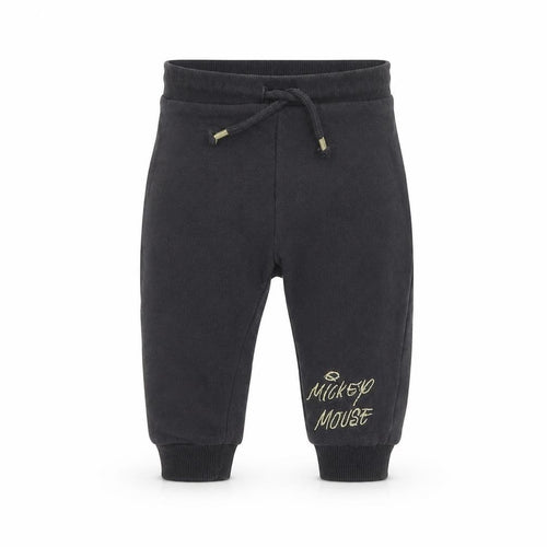 F&F Baby Grey Cotton Jogger Leggings Size 6-9 Months Drawstring - Mickey Mouse