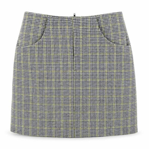 Pull&Bear Womens Blue Plaid Polyester Mini Skirt Size XS Zip