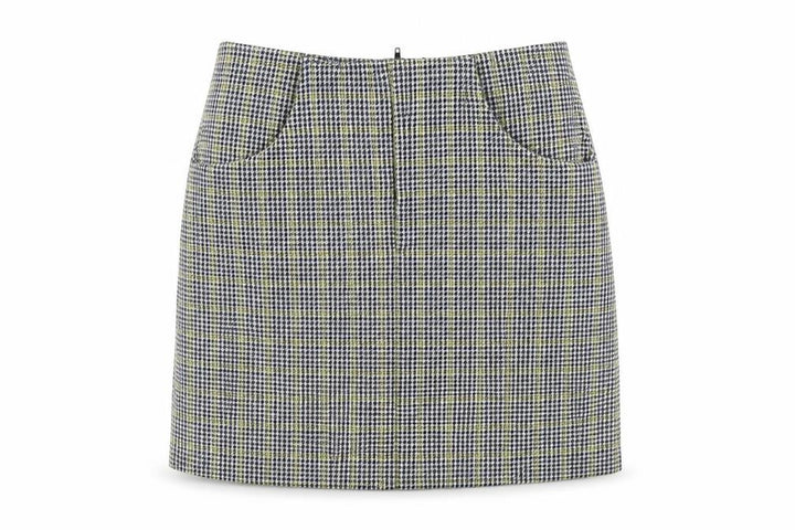 Pull&Bear Womens Blue Plaid Polyester Mini Skirt Size XS Zip