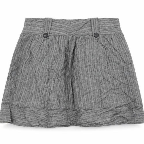 River Island Womens Grey Herringbone Linen A-Line Skirt Size 6 Zip