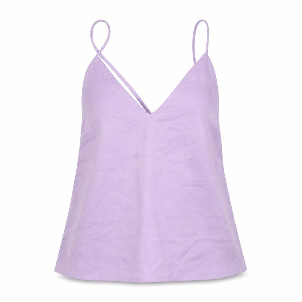 Nasty Gal Womens Purple Polyester Camisole Tank Size 6 V-Neck - Open Back