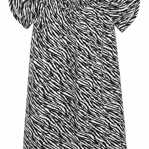 George Womens Black Animal Print Viscose A-Line Size S Off the Shoulder Pullover - Zebra