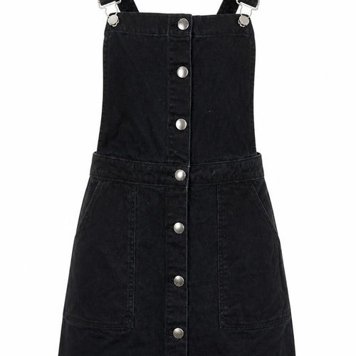 Divided Womens Blue 100% Cotton Dungaree One-Piece Size 6 L14 in Button