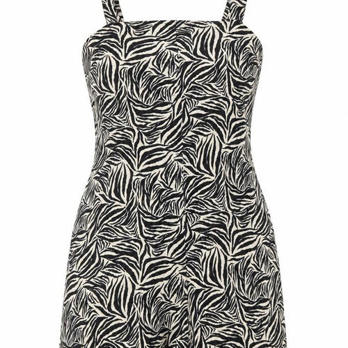 New Look Womens Brown Animal Print Polyester Playsuit One-Piece Size 8 Button - Zebra Print