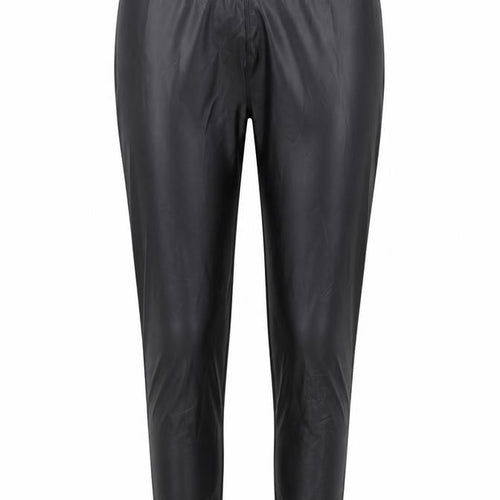 Preworn Womens Black Polyurethane Trousers Size L L28 in Regular - Leather Look Tregging