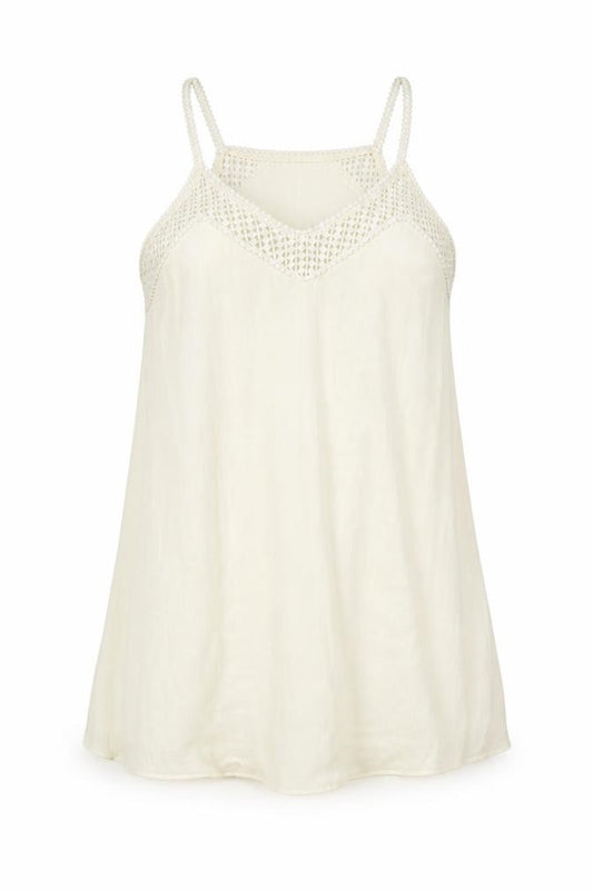 Front view of H&M women’s ivory polyester shift, size UK 12, v-neck pullover