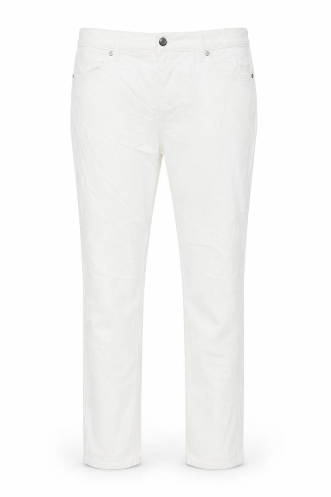 Marks and Spencer Womens White Cotton Straight Jeans Size 38 in L33 in Regular Button