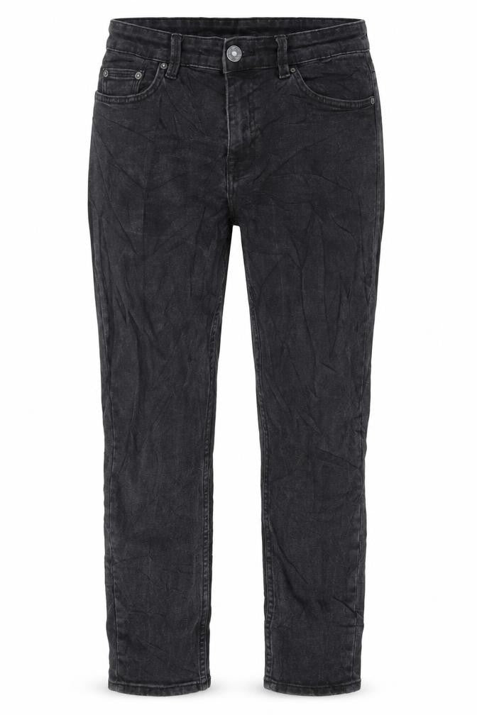 Preworn Womens Black Cotton Straight Jeans Size 32 in L30 in Regular Button