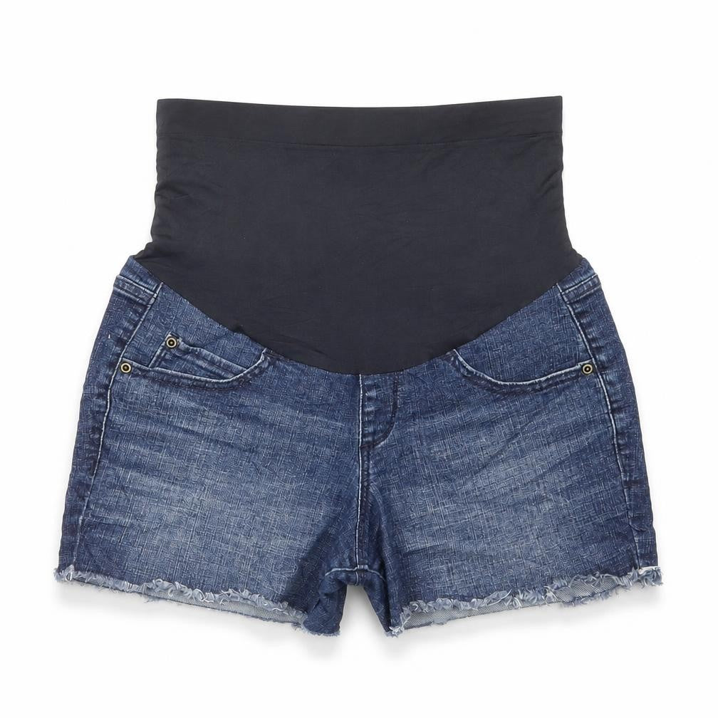 Preworn Womens Blue Cotton Hot Pants Shorts Size 28 in L5 in Regular Pull On