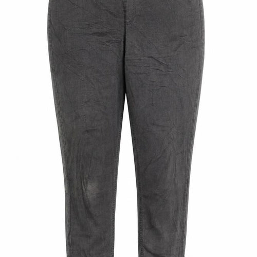 Marks and Spencer Womens Grey Cotton Jegging Trousers Size 14 L38 in Regular