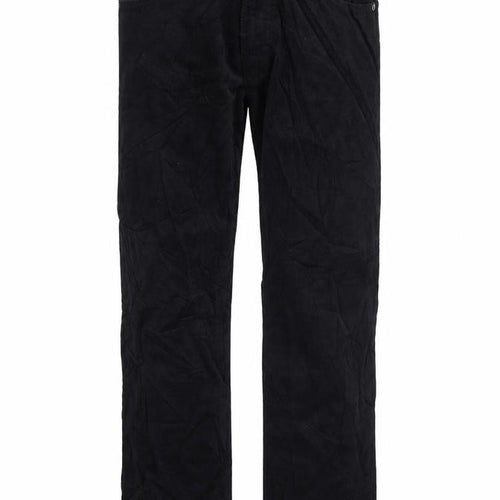 Marks and Spencer Mens Black Cotton Straight Jeans Size S L33 in Regular Zip