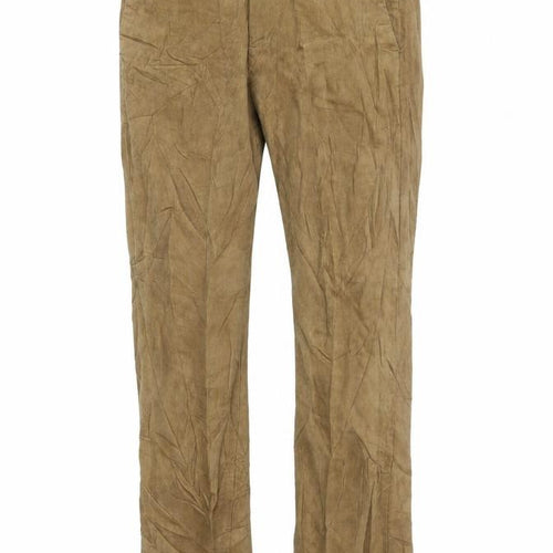 Marks and Spencer Mens Beige Cotton Straight Jeans Size M L33 in Regular Zip