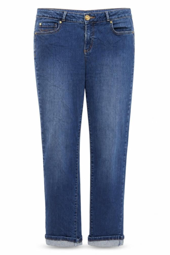 Preworn Womens Blue Cotton Straight Jeans Size M L37 in Regular Zip